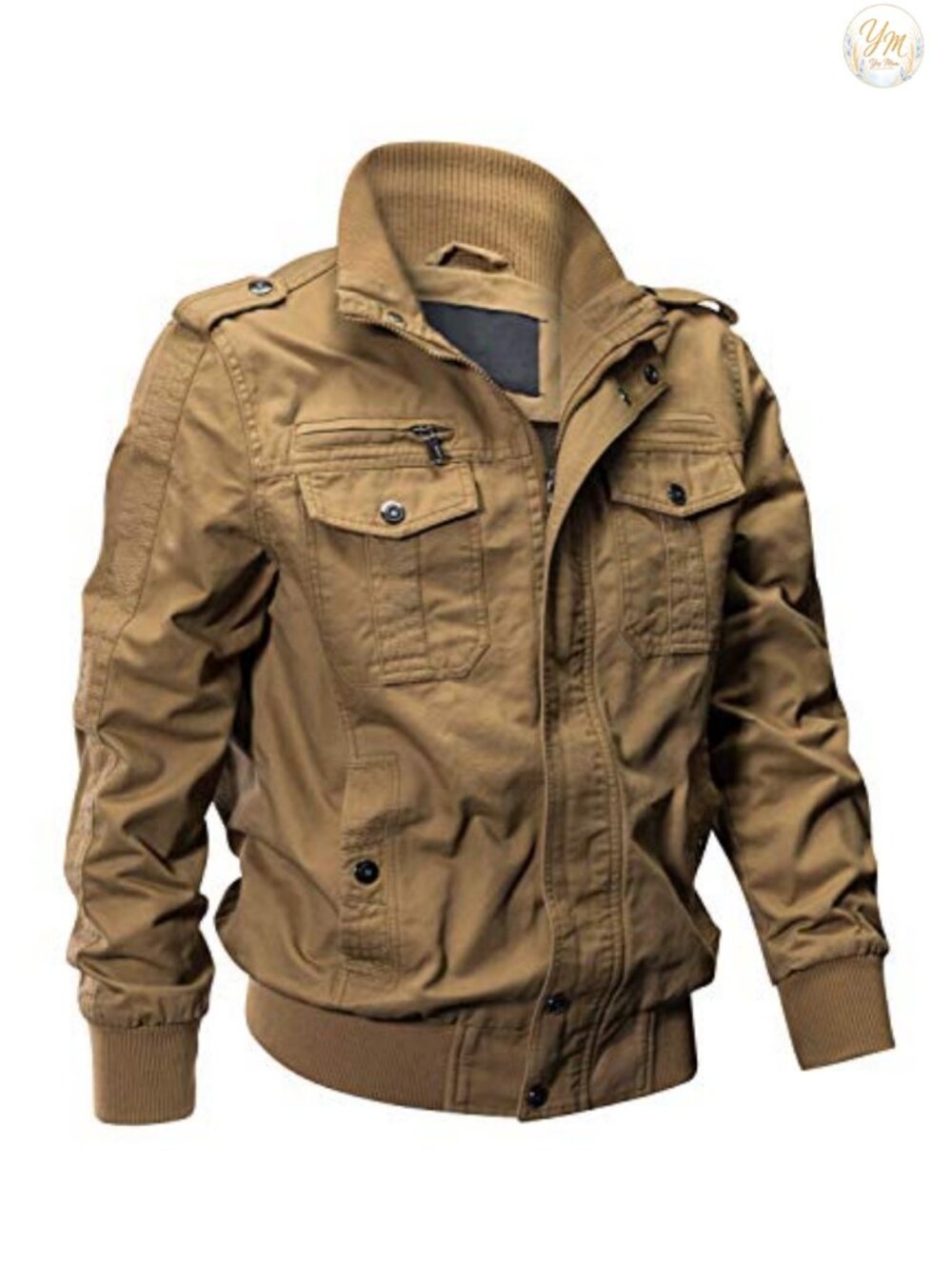 EKLENTSON Men's Military Flight Jacket Cotton Multi Pocket Workwear